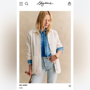 Sezane Will Jacket - Ecru, Size Small